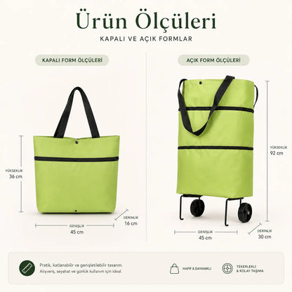 TAK ÇEK™- Katlanır Tekerlekli Alışveriş Çantası